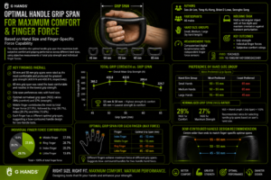 Handle grip span for optimising finger-specific force capability as a function of hand size